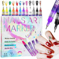 Ricishiy 12 Colors Nail Art Pens Set – 3D Nail Art, DIY Manicure Tools