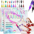 Ricishiy 12 Colors Nail Art Pens Set – 2 Boxes, 24 Colors, 3D Nail Art & DIY Manicure Tools