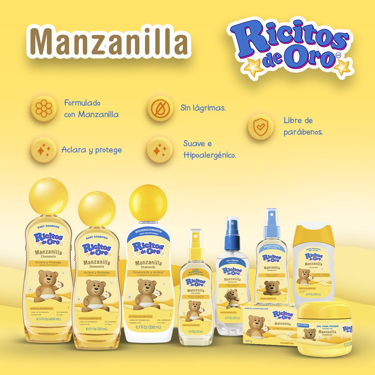 Ricitos de Oro Chamomile Clarifying Lotion – Blonde Hair Tone Enhancer, 125 ml | Alcohol-Free, Hypoallergenic