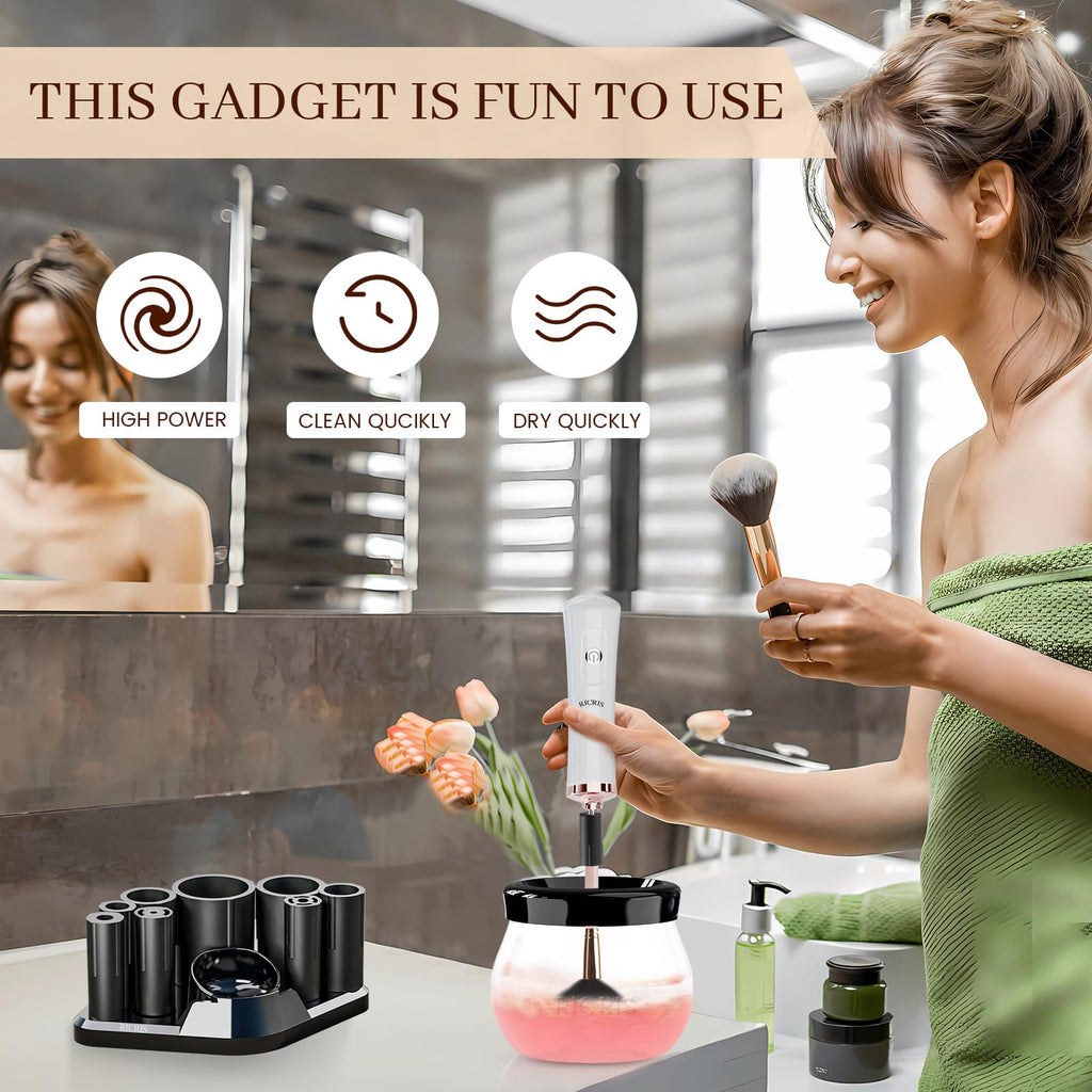 RICRIS Premium Makeup Brush Cleaner Dryer – Super-Fast Electric Spinner