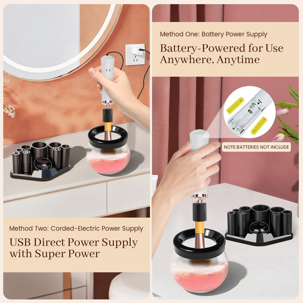 RICRIS Premium Makeup Brush Cleaner Dryer – Super-Fast Electric Spinner
