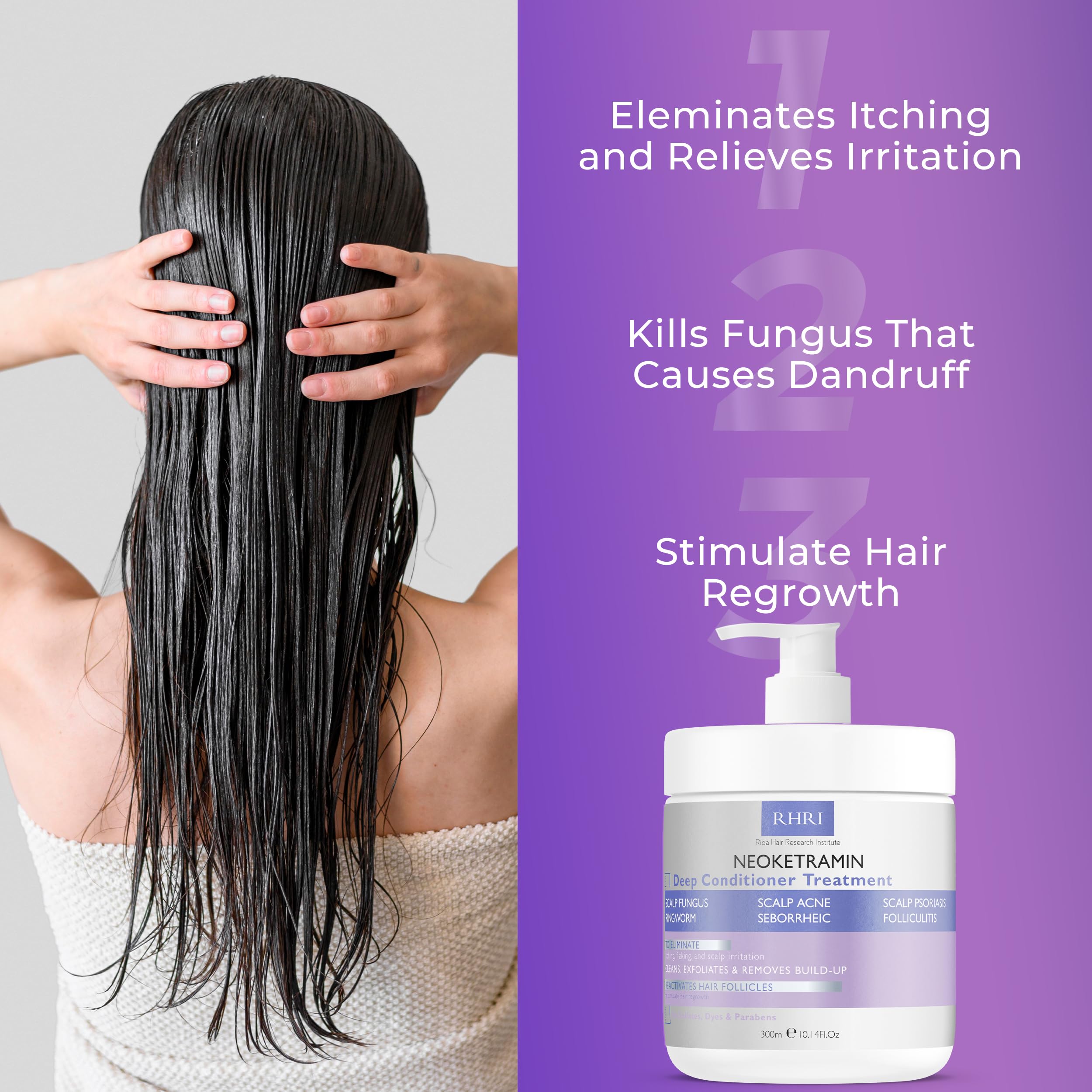 Rida Hair Research Institute Anti Fungal Deep Conditioner – Scalp Care for Psoriasis, Dandruff & Dry Scalp