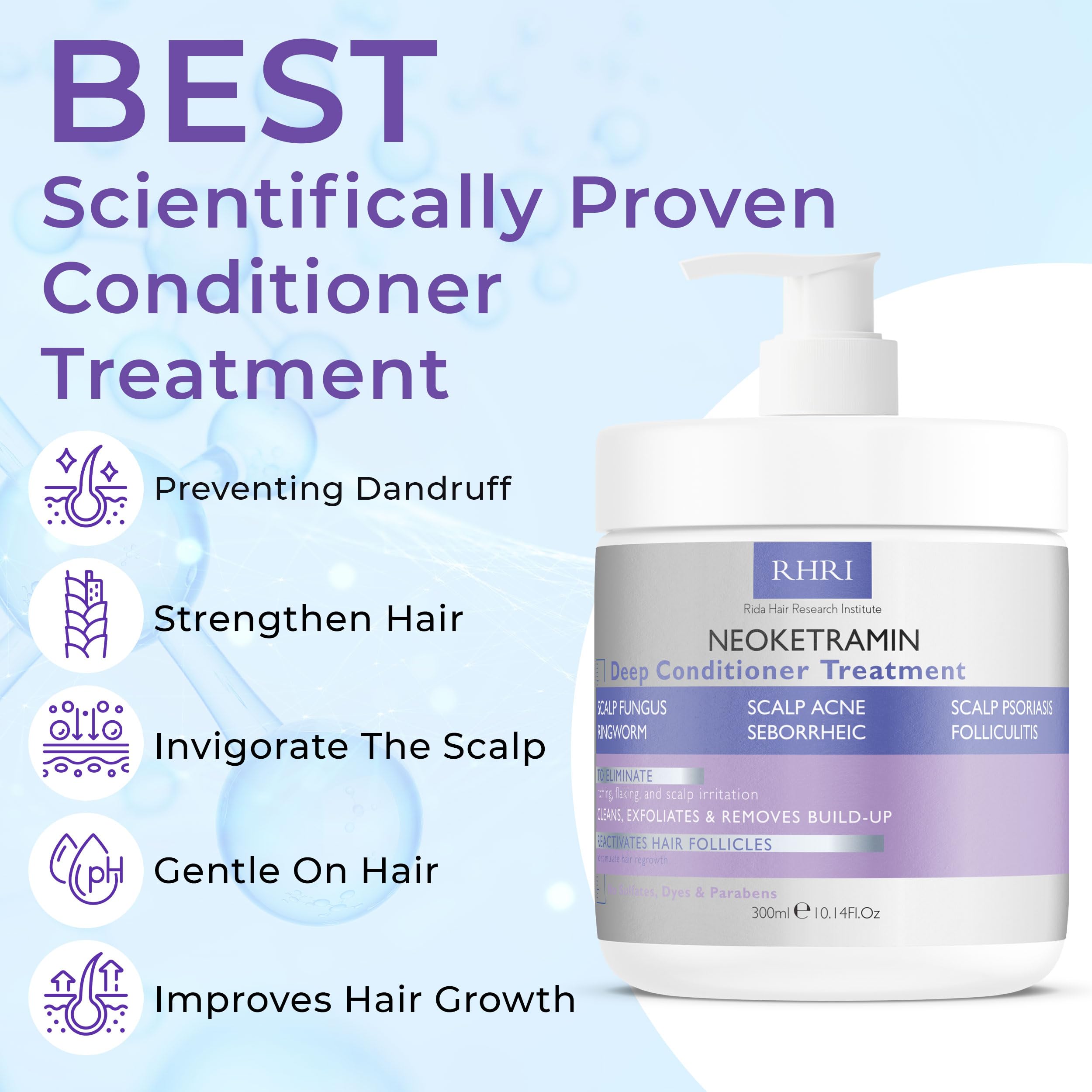 Rida Hair Research Institute Anti Fungal Deep Conditioner – Scalp Care for Psoriasis, Dandruff & Dry Scalp