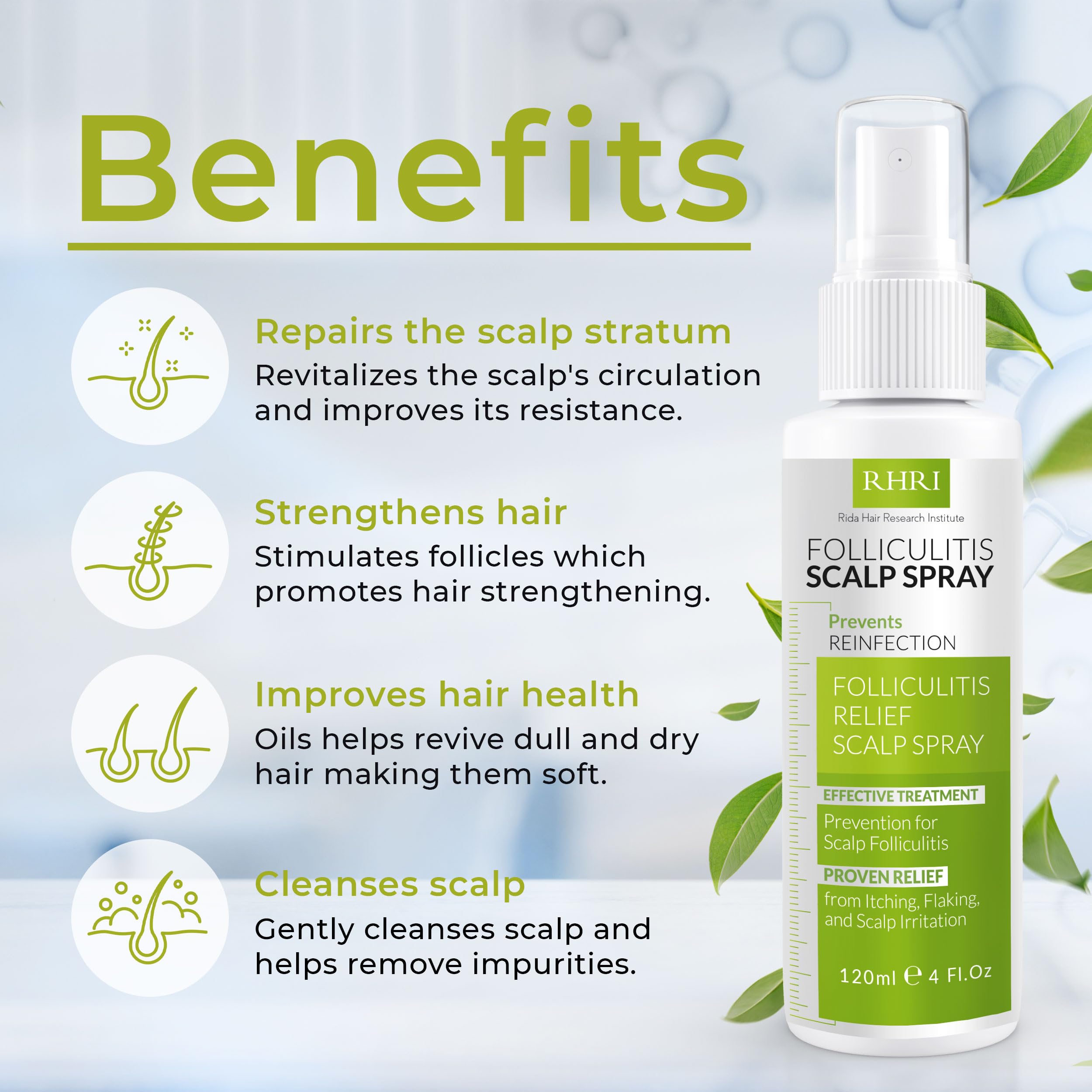Folliculitis Scalp Spray — Dandruff & Psoriasis Relief | Rida Hair Research Institute