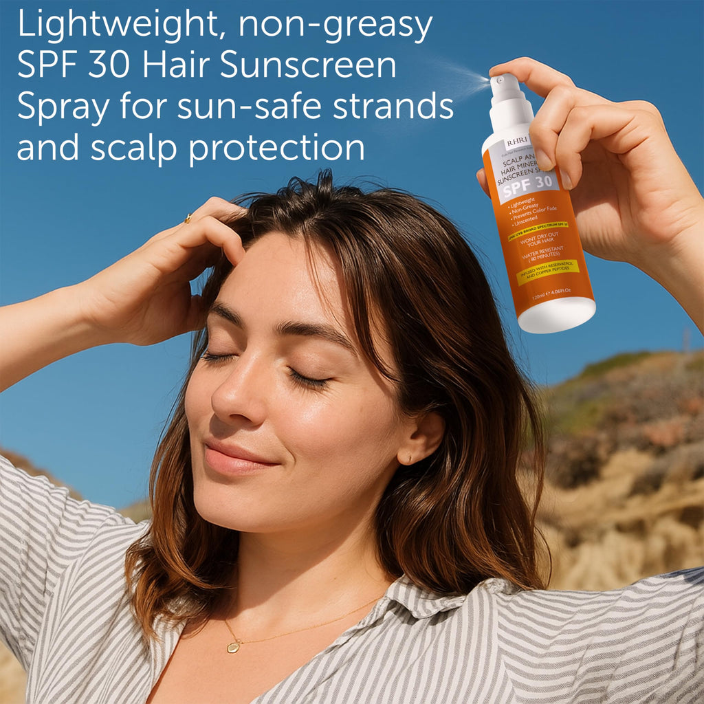 Rida Hair Research Institute Premium SPF 30 Hair Sunscreen Spray | Non-Greasy UV Protection for Hair & Scalp | Travel-Size 4 oz / 120 ml
