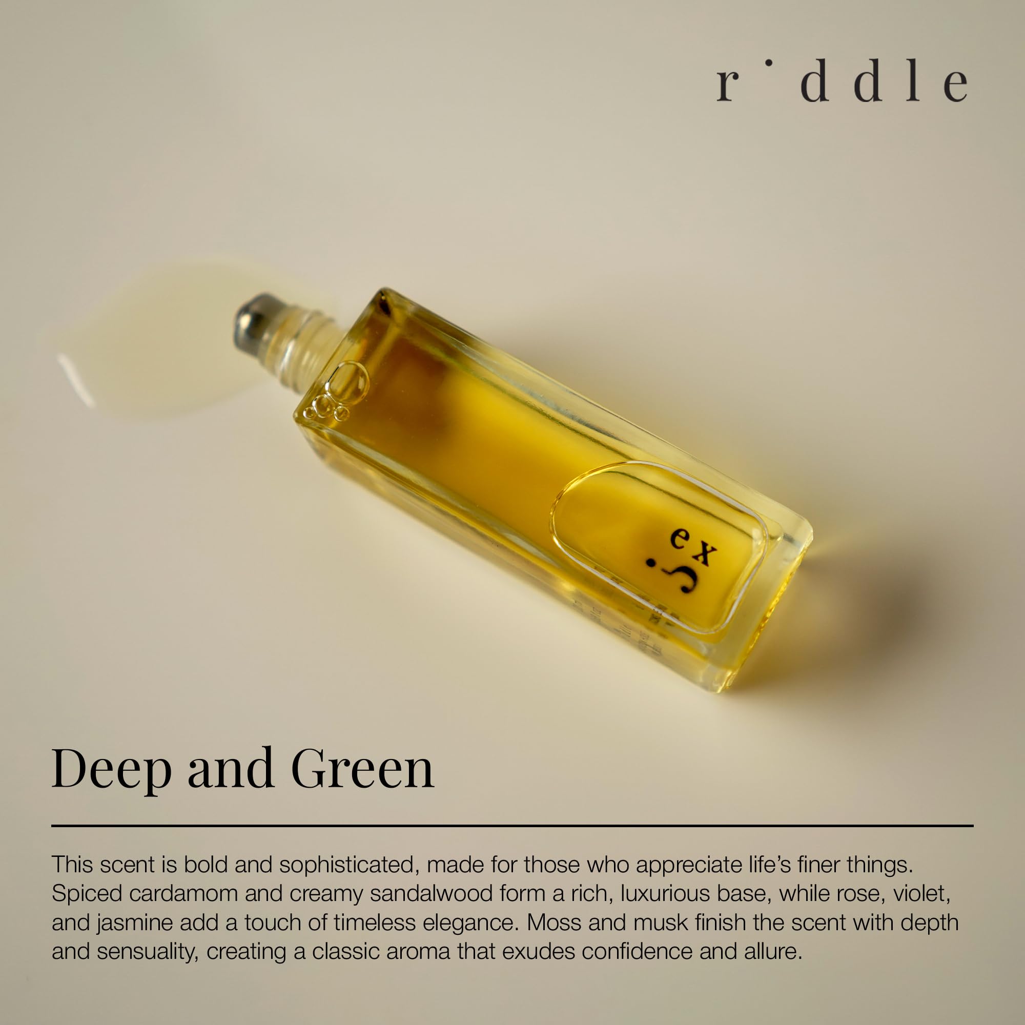 Riddle Ex Roll-On Perfume for Women – Cardamom, Sandalwood, Rose & Musk | Alcohol-Free & Made in USA