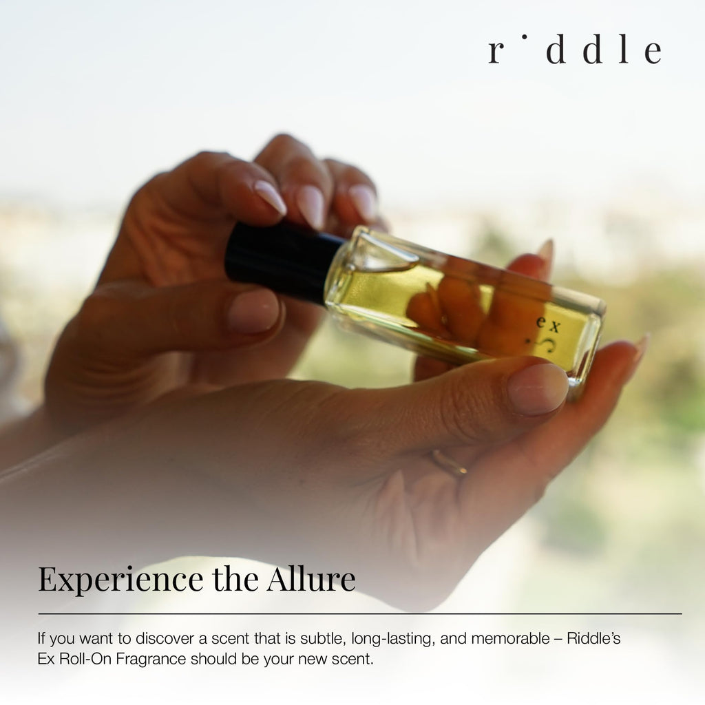Riddle Ex Roll-On Perfume for Women – Cardamom, Sandalwood, Rose & Musk | Alcohol-Free & Made in USA