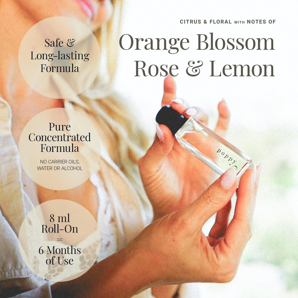 Riddle Poppy Roll-On Fragrance – Orange Blossom, Lemon, Rose & Ylang Ylang