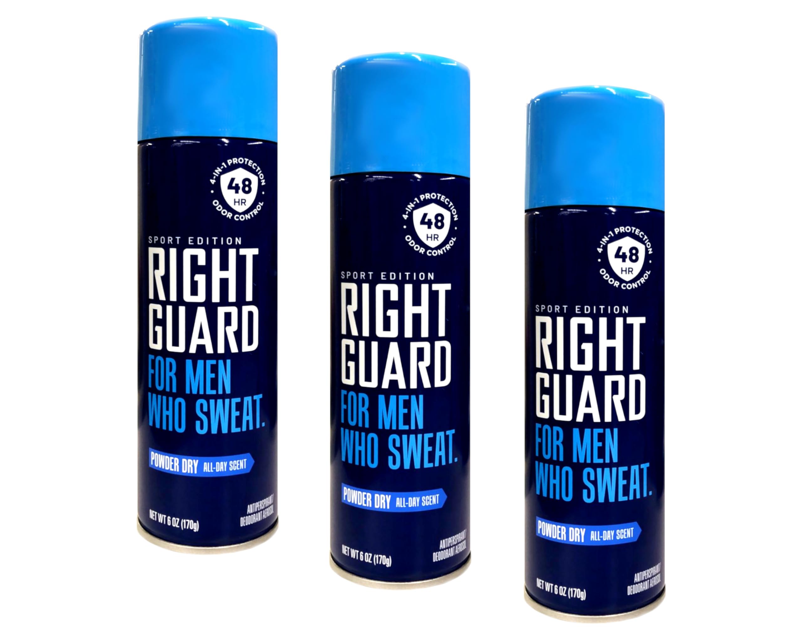 Right Guard Aerosol Sport Powder Dry Antiperspirant – 6 oz Pack of 3 | 24-Hour Sweat & Odor Defense
