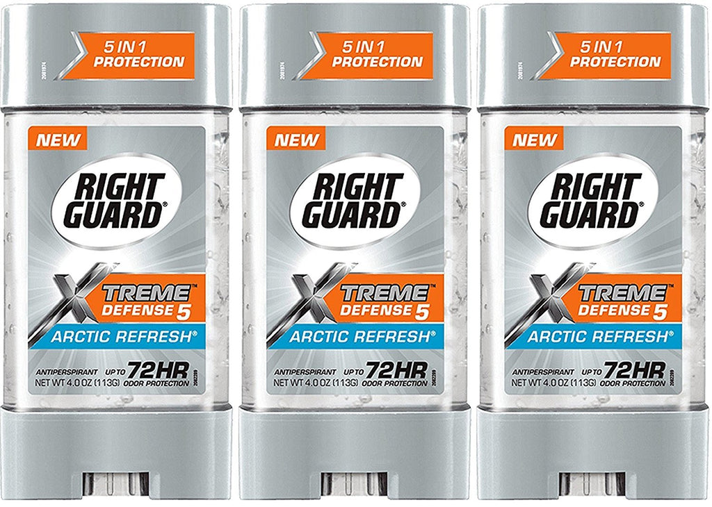 Right Guard Total Defense 5 Power Gel Arctic Refresh 4 oz Pack of 3 | Antiperspirant & Deodorant