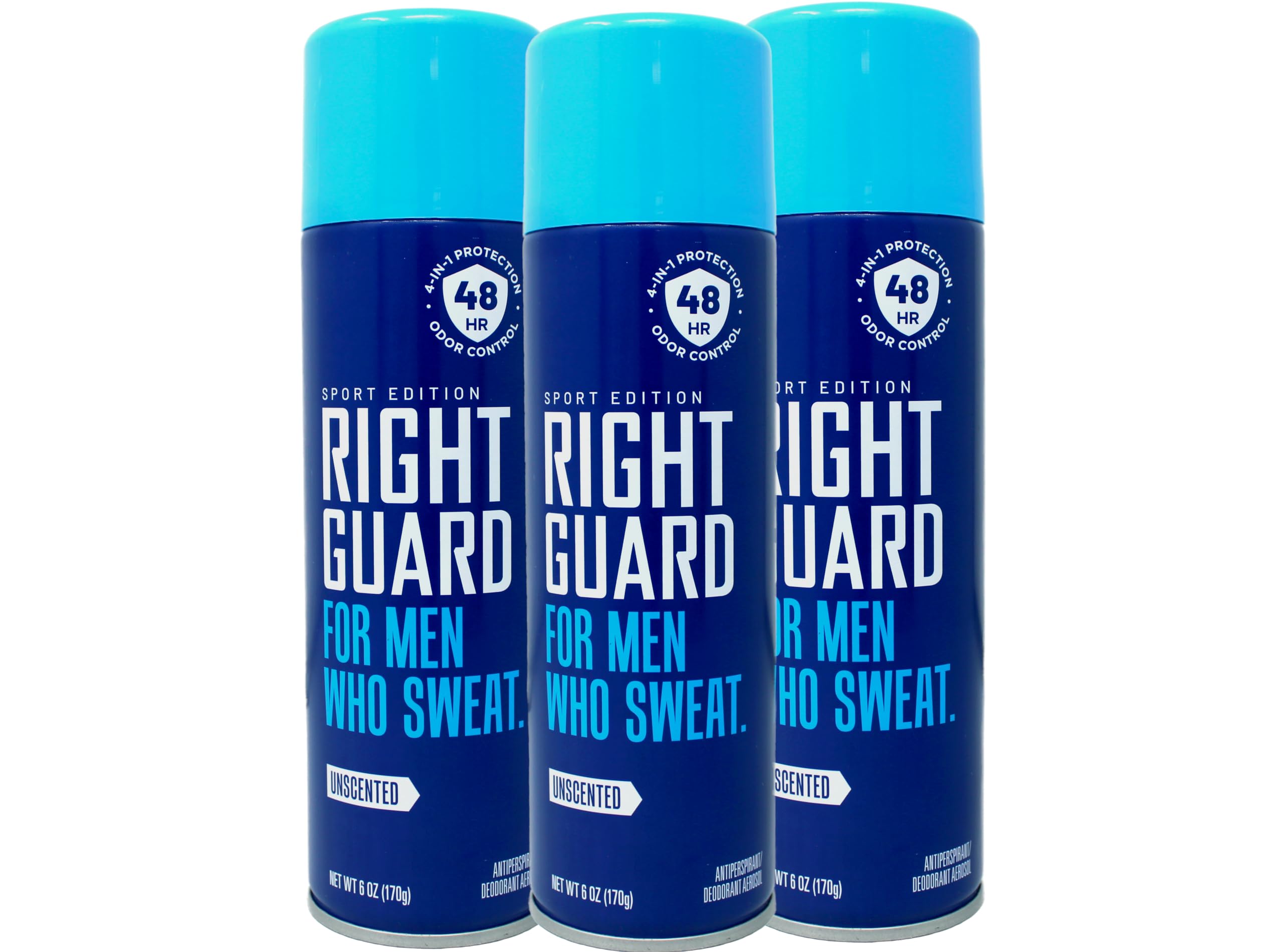 Right Guard Unscented Antiperspirant Aerosol 6 oz - Pack of 3 | For Men Who Sweat