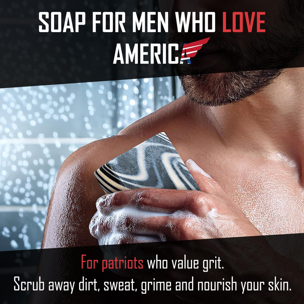 Right Wing Naturals The Frontiersman 4-Pack Bar Soap Gift Set for Men – Handcrafted Cold-Pressed, Natural Scented