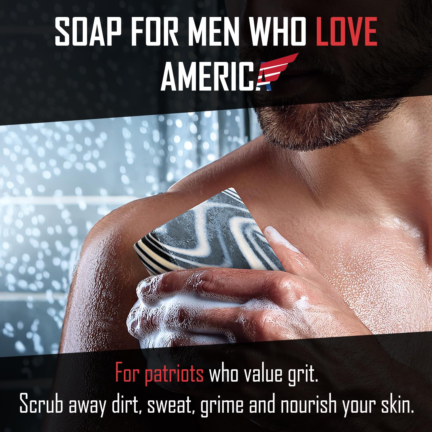 Right Wing Naturals The Frontiersman 4-Pack Bar Soap Gift Set for Men – Handcrafted Cold-Pressed, Natural Scented