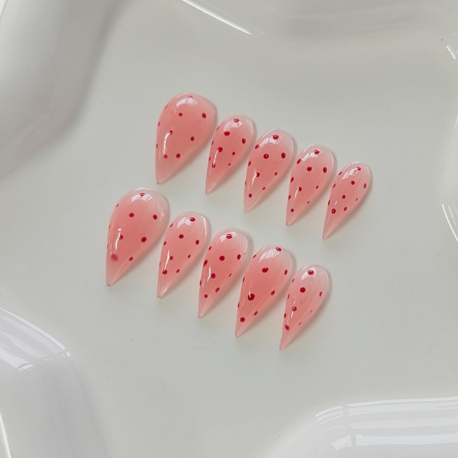 RIICFDD Handmade Press-On Nails – Curved Eagle Claw White (Size M) | Reusable Thick Acrylic Kit
