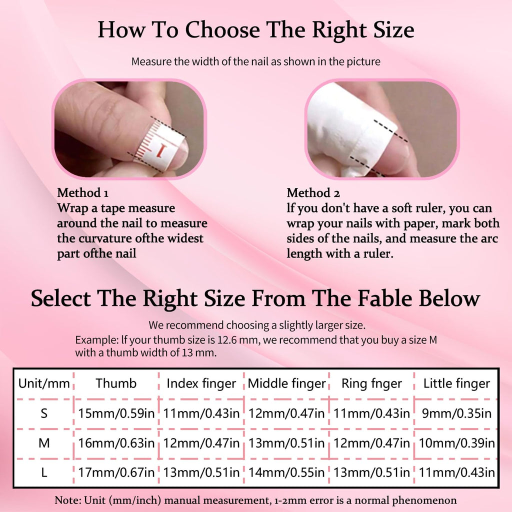 RIICFDD Thick Press On Nails – Medium Duck Nails with 3D Flower Art, Gems, Reusable Acrylic