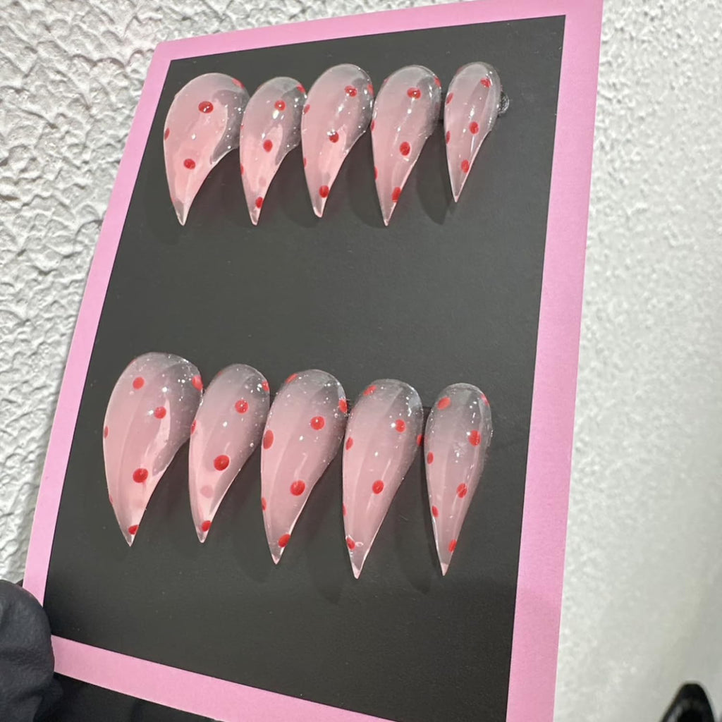 RIICFDD Handmade Press-On Nails – Curved Eagle Claw White (Size M) | Reusable Thick Acrylic Kit
