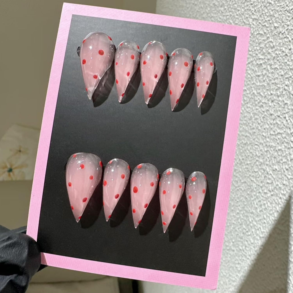 RIICFDD Handmade Press-On Nails – Curved Eagle Claw White (Size M) | Reusable Thick Acrylic Kit