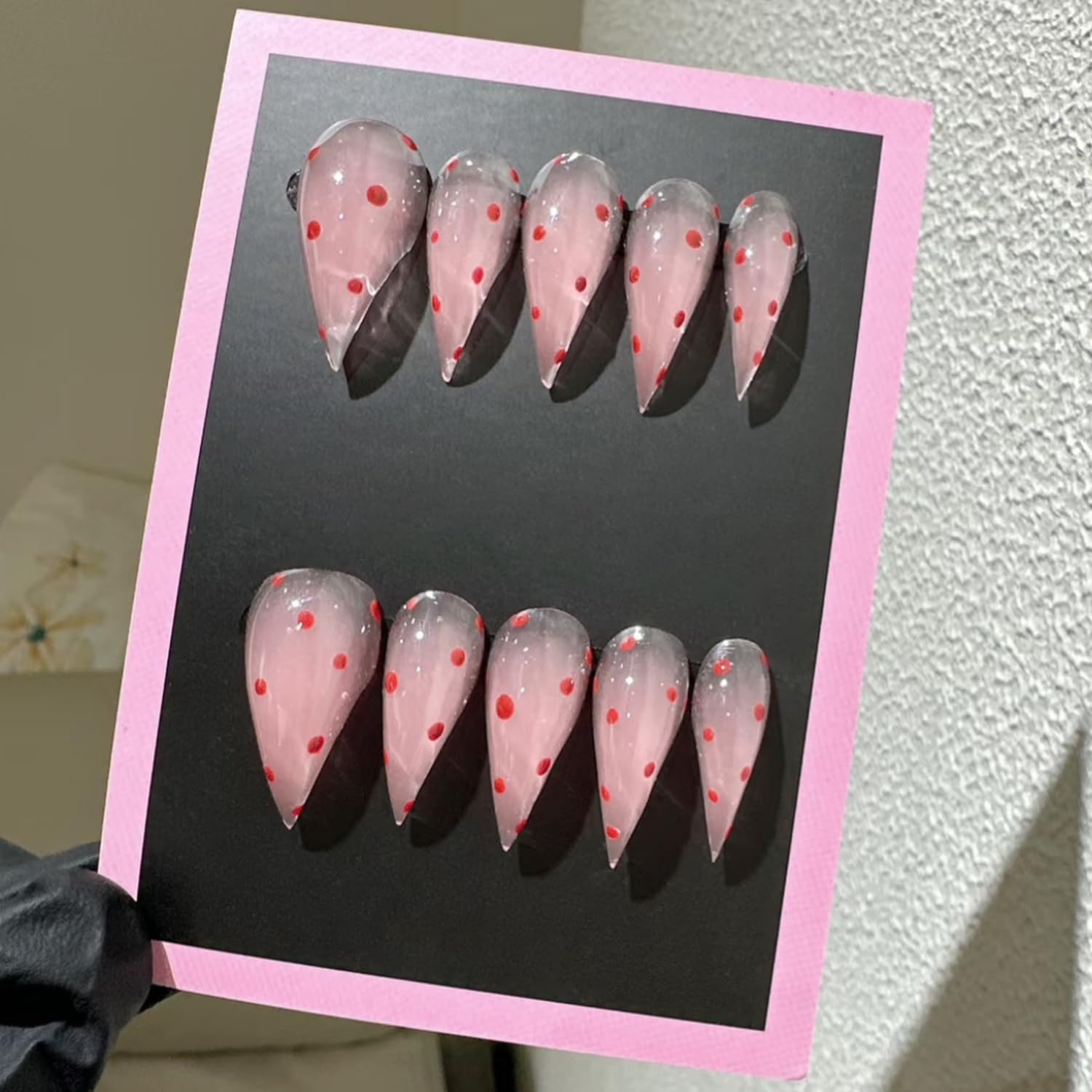 RIICFDD Handmade Press-On Nails – Curved Eagle Claw White (Size M) | Reusable Thick Acrylic Kit