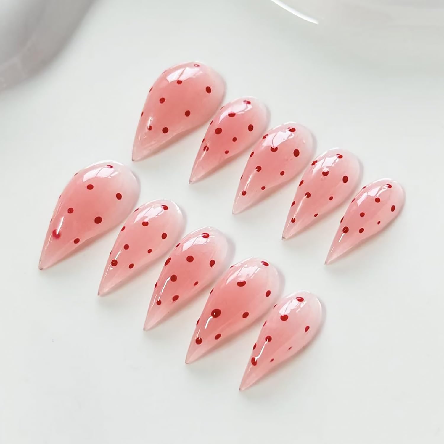 RIICFDD Handmade Press-On Nails – Curved Eagle Claw White (Size M) | Reusable Thick Acrylic Kit