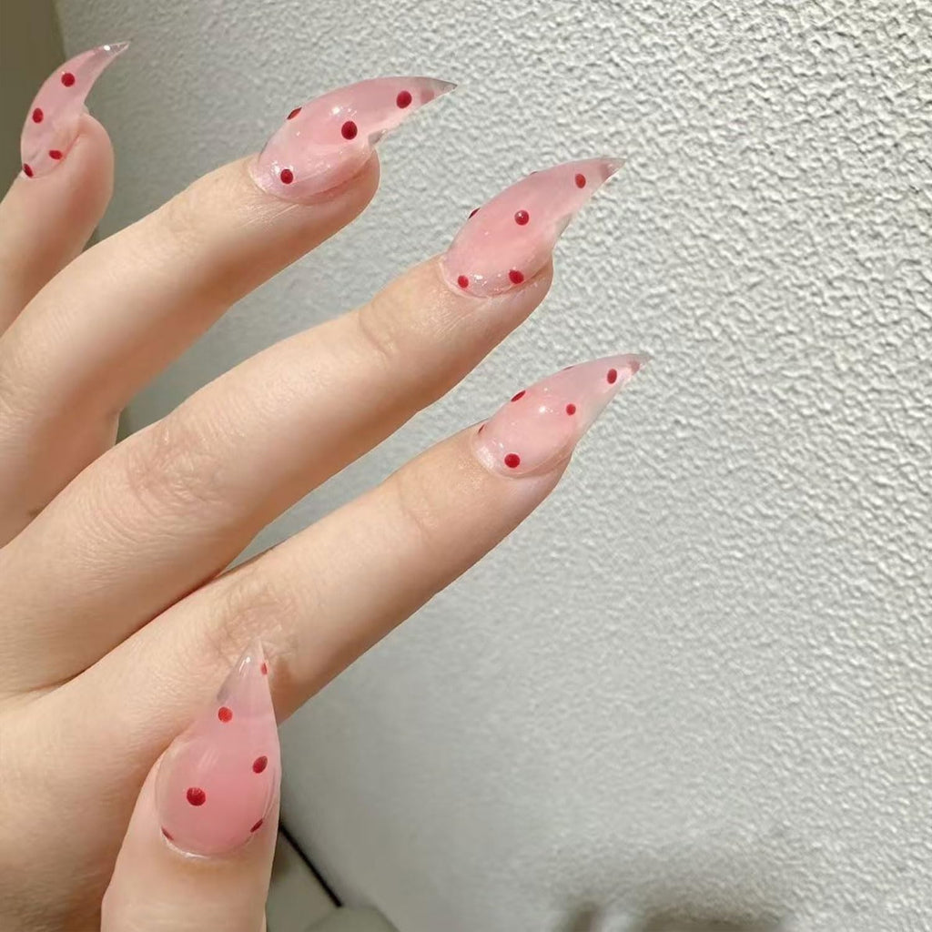 RIICFDD Handmade Press-On Nails – Curved Eagle Claw White (Size M) | Reusable Thick Acrylic Kit