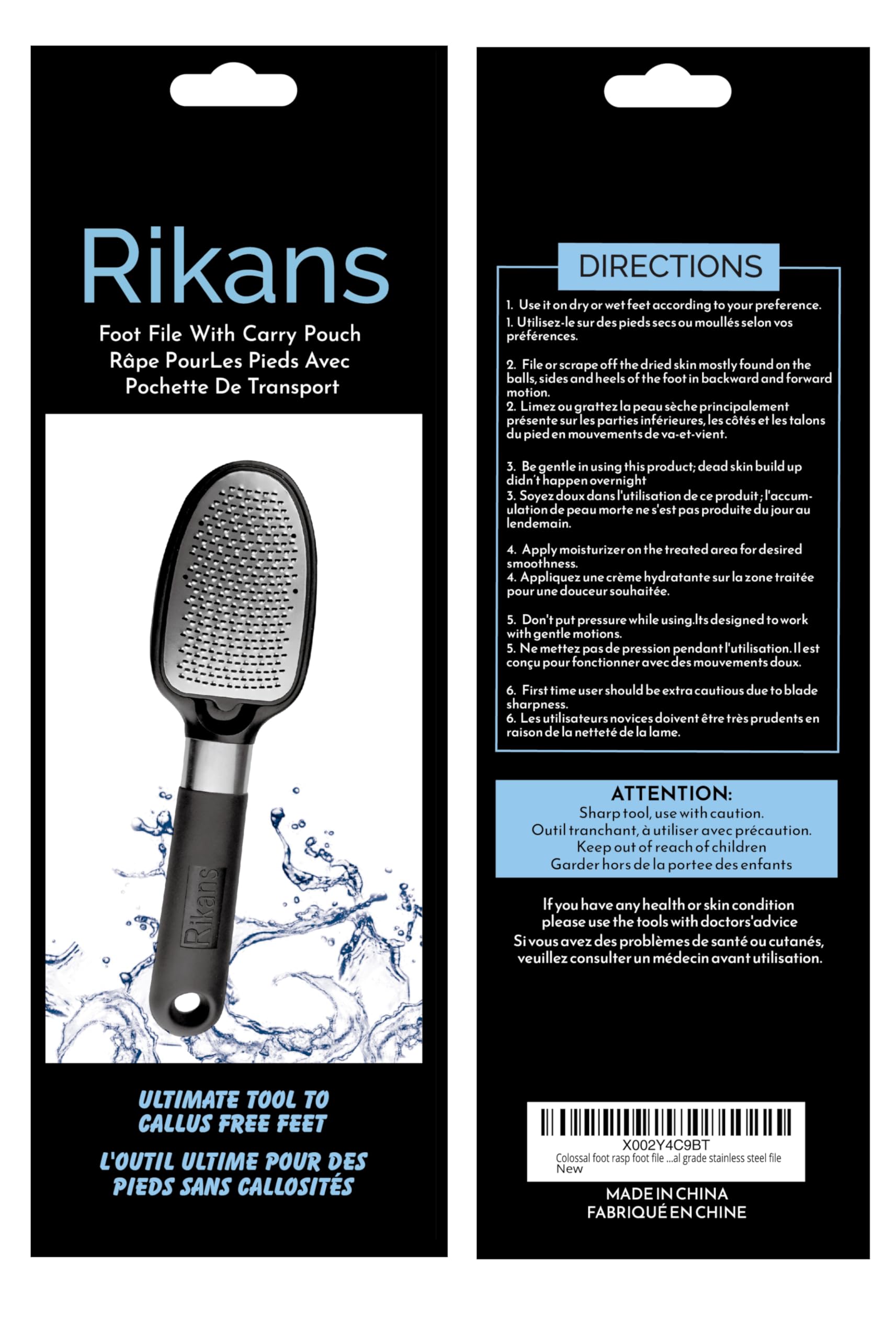 Rikans Foot File – Double-Sided Foot Rasp for Callus & Dead Skin Removal