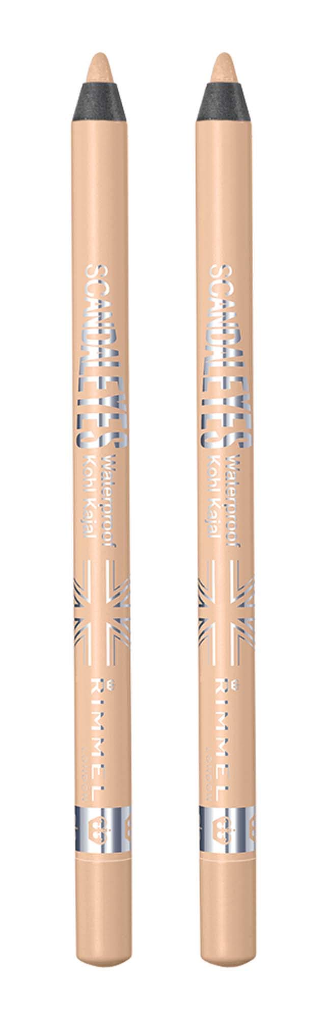 Rimmel Scandaleyes Waterproof Kohl Kajal Eyeliner Pencil 005 Nude – 2-Pack | Intense, Long-Wearing