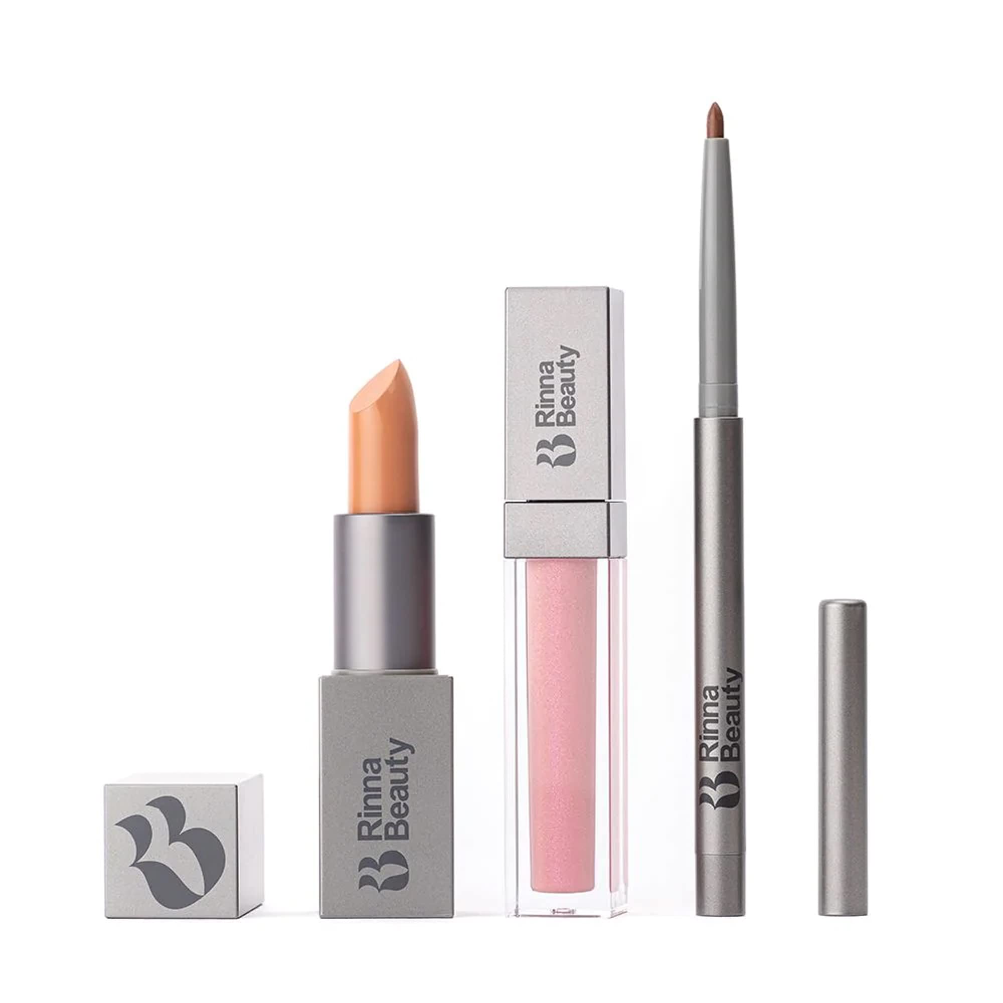 Rinna Beauty Icon Lip Kit Delilah – All-in-One Lip Kit with Lipstick, Lip Gloss & Lip Liner – Pink Nude