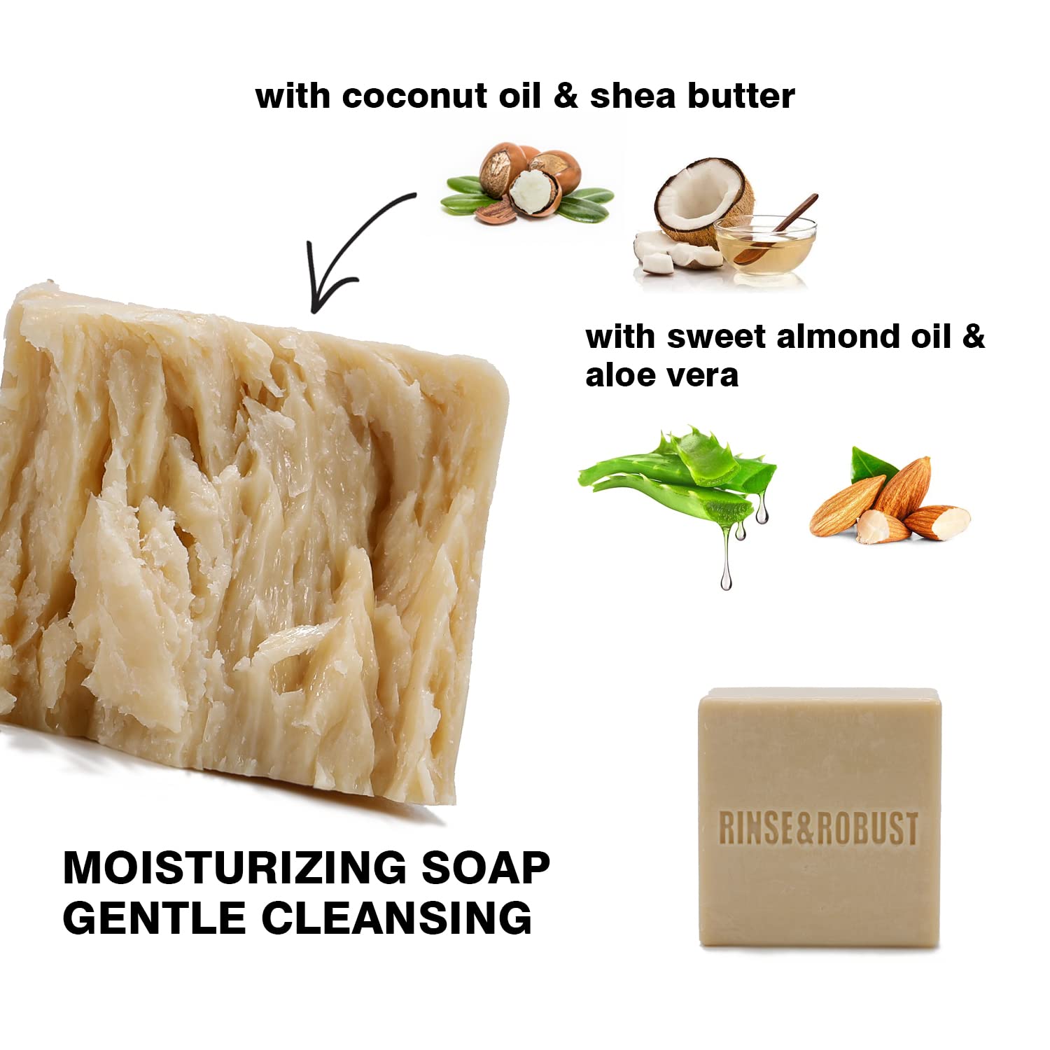 Rinse & Robust Mens Natural Bar Soap 6-Piece Gift Set – Exfoliating & Moisturizing Bars