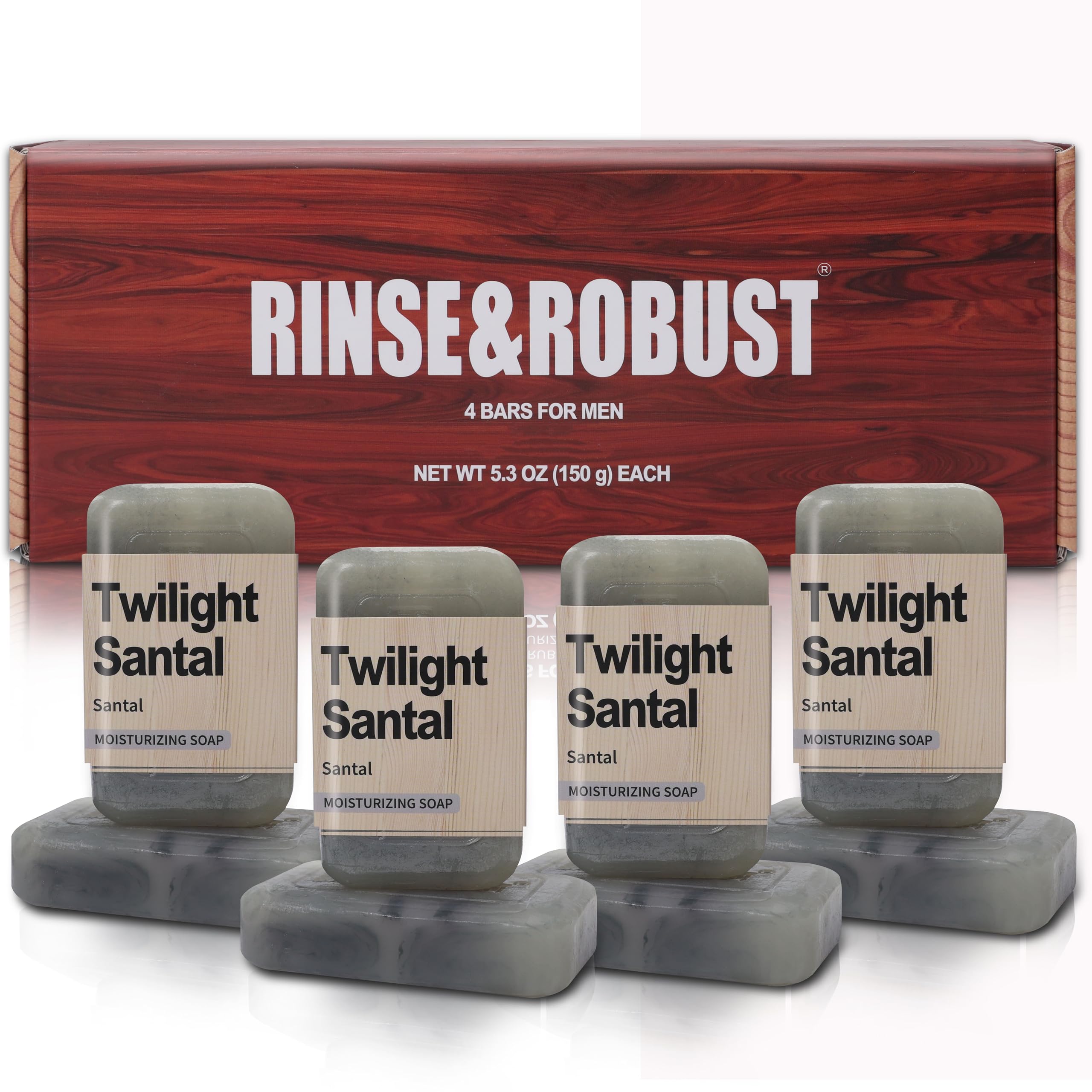 Rinse & Robust 4-in-1 Exfoliating Bar Gift Set for Men – Santal