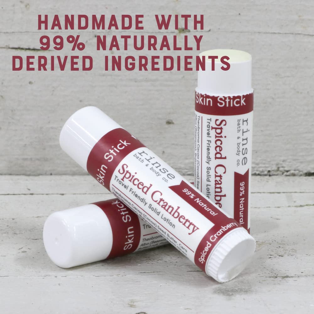 Rinse Bath & Body Spiced Cranberry Solid Lotion Stick – Travel-Ready Vegan Handmade Moisturizer