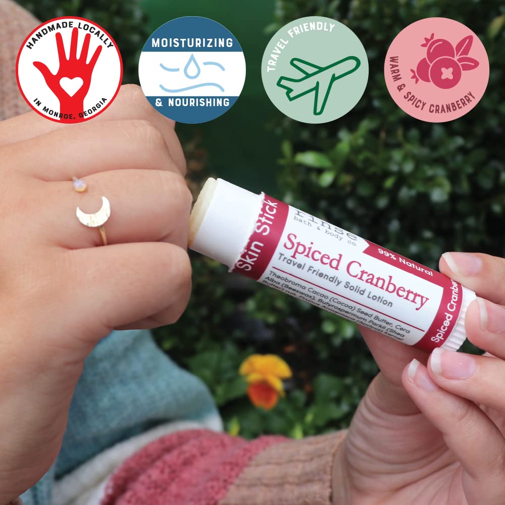 Rinse Bath & Body Spiced Cranberry Solid Lotion Stick – Travel-Ready Vegan Handmade Moisturizer