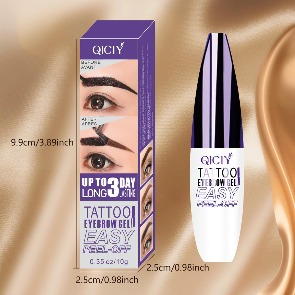 Rliolouo QICI Peel-Off Eyebrow Gel – 2 Pack Brown, Waterproof & Sweatproof