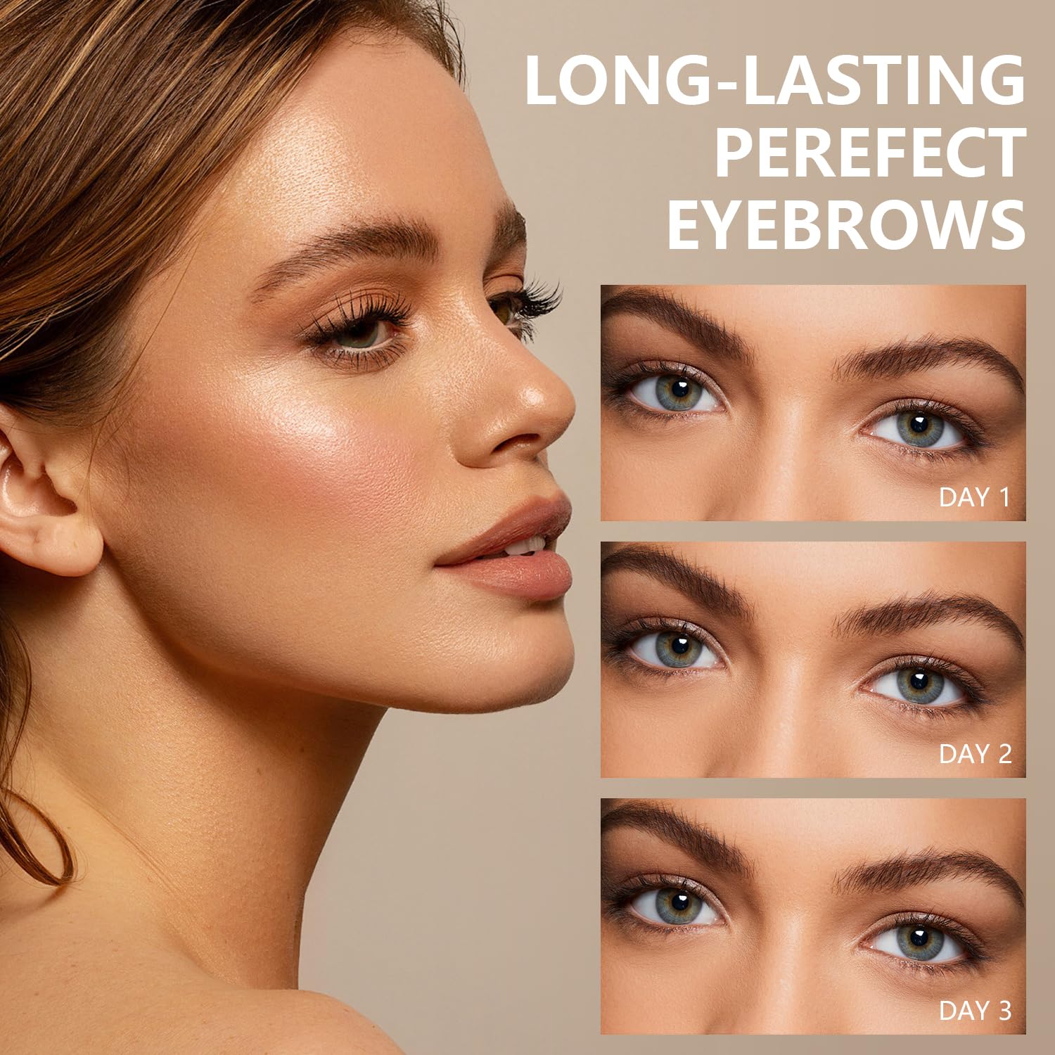 Rliolouo QICI Peel-Off Eyebrow Gel – 2 Pack Brown, Waterproof & Sweatproof