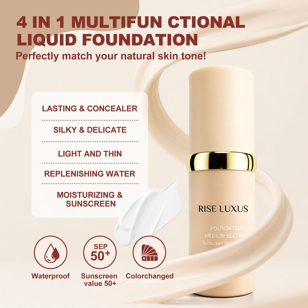 Rise Luxus Ultrablend 4-in-1 Foundation SPF 50 | Hydrating, Waterproof, 2025 Upgrade