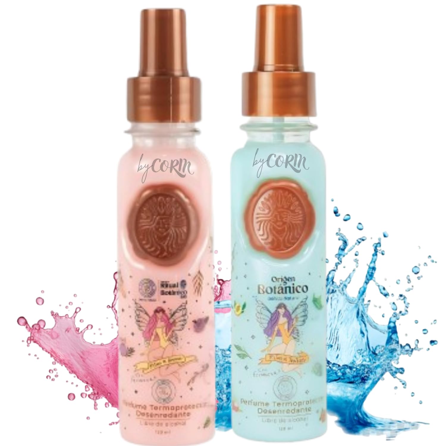 Ritual Botanico Hair Perfume Duo – Thermal Protector, Detangler & Frizz Control with Pheromones (120ml Each) – Leave-In Conditioner Spray
