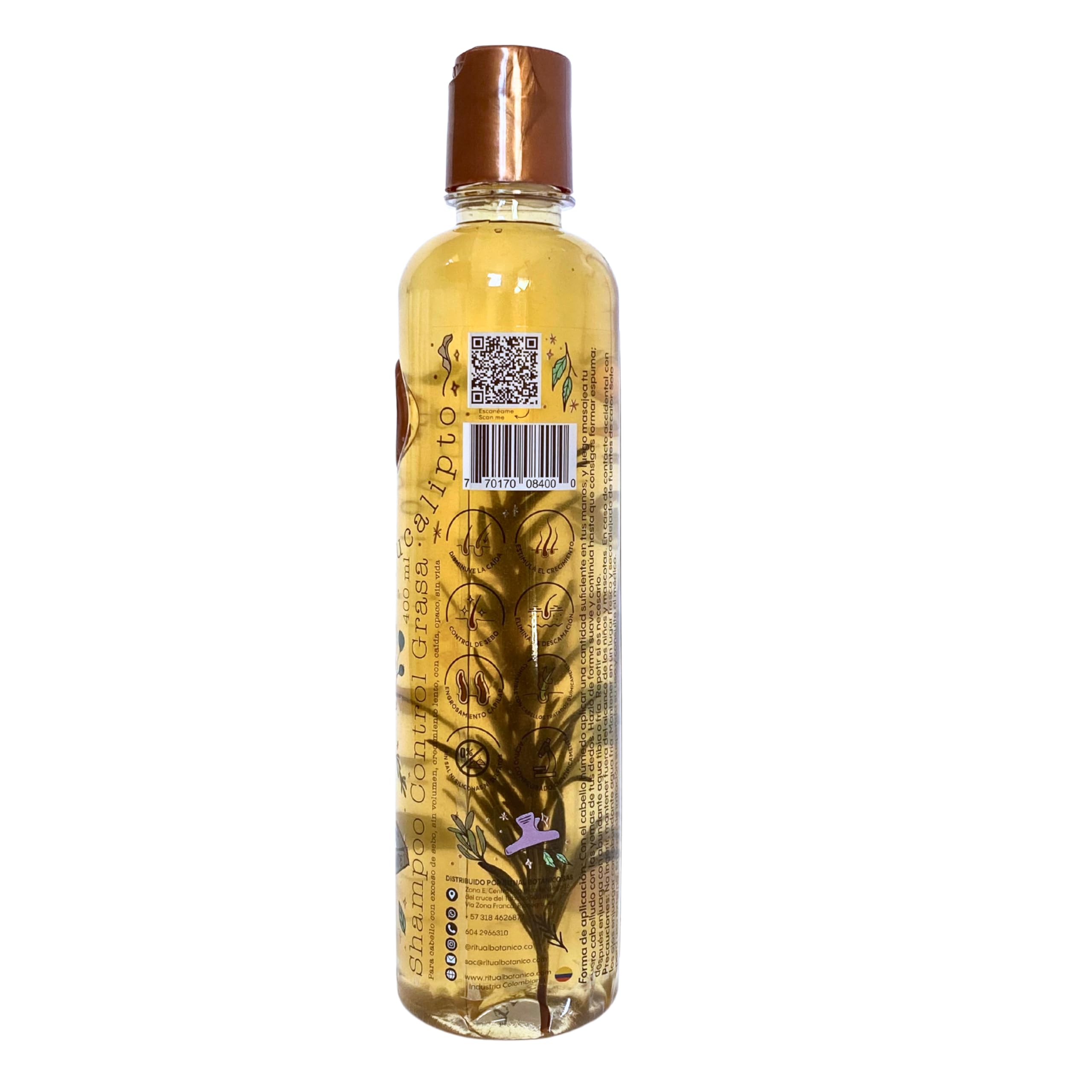Ritual Botanico Rosemary & Eucalyptus Oil-Control Shampoo, Natural, Salt/Sulfate/Silicone Free, 400 ml