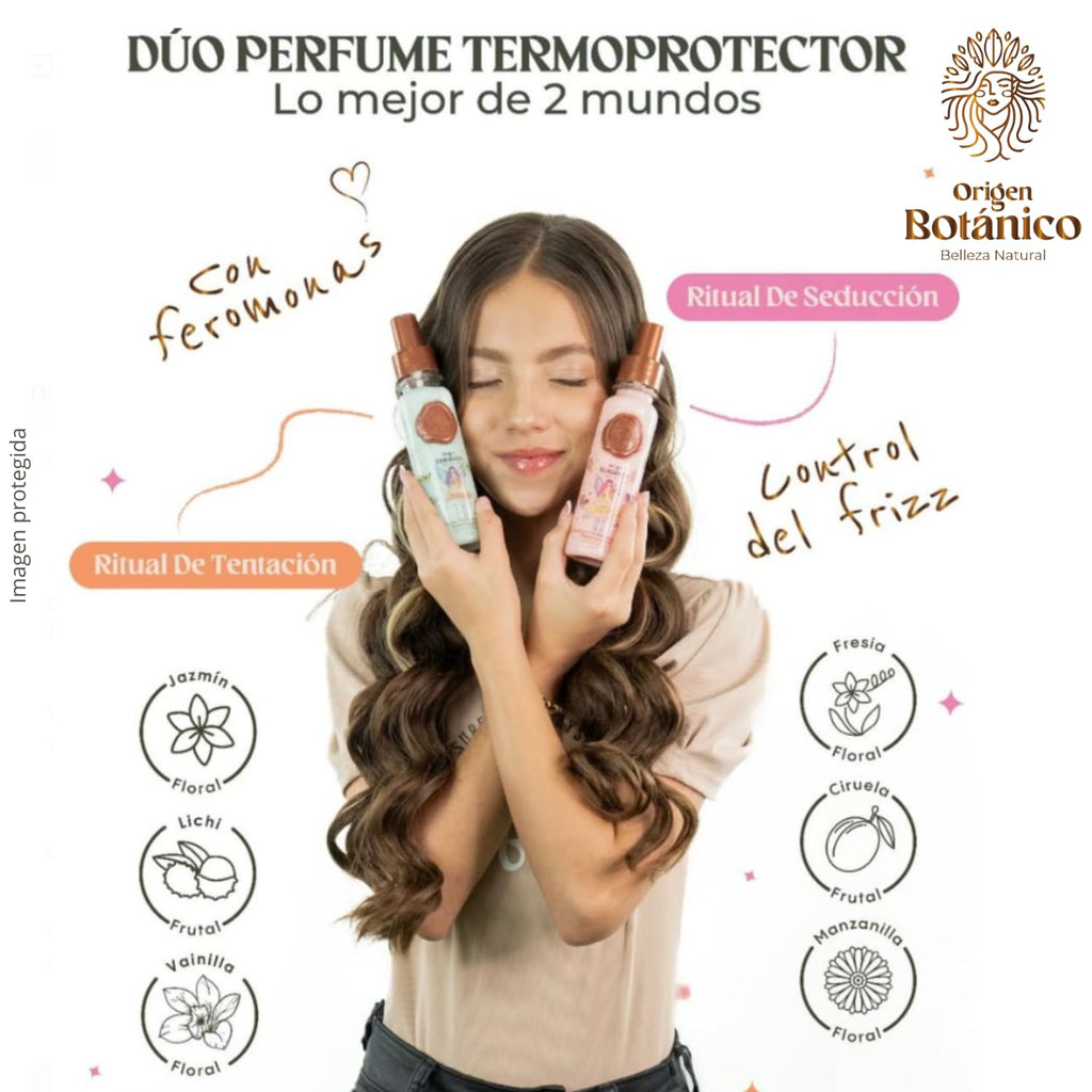 Ritual Botanico Hair Perfume Duo – Thermal Protector, Detangler & Frizz Control with Pheromones (120ml Each) – Leave-In Conditioner Spray
