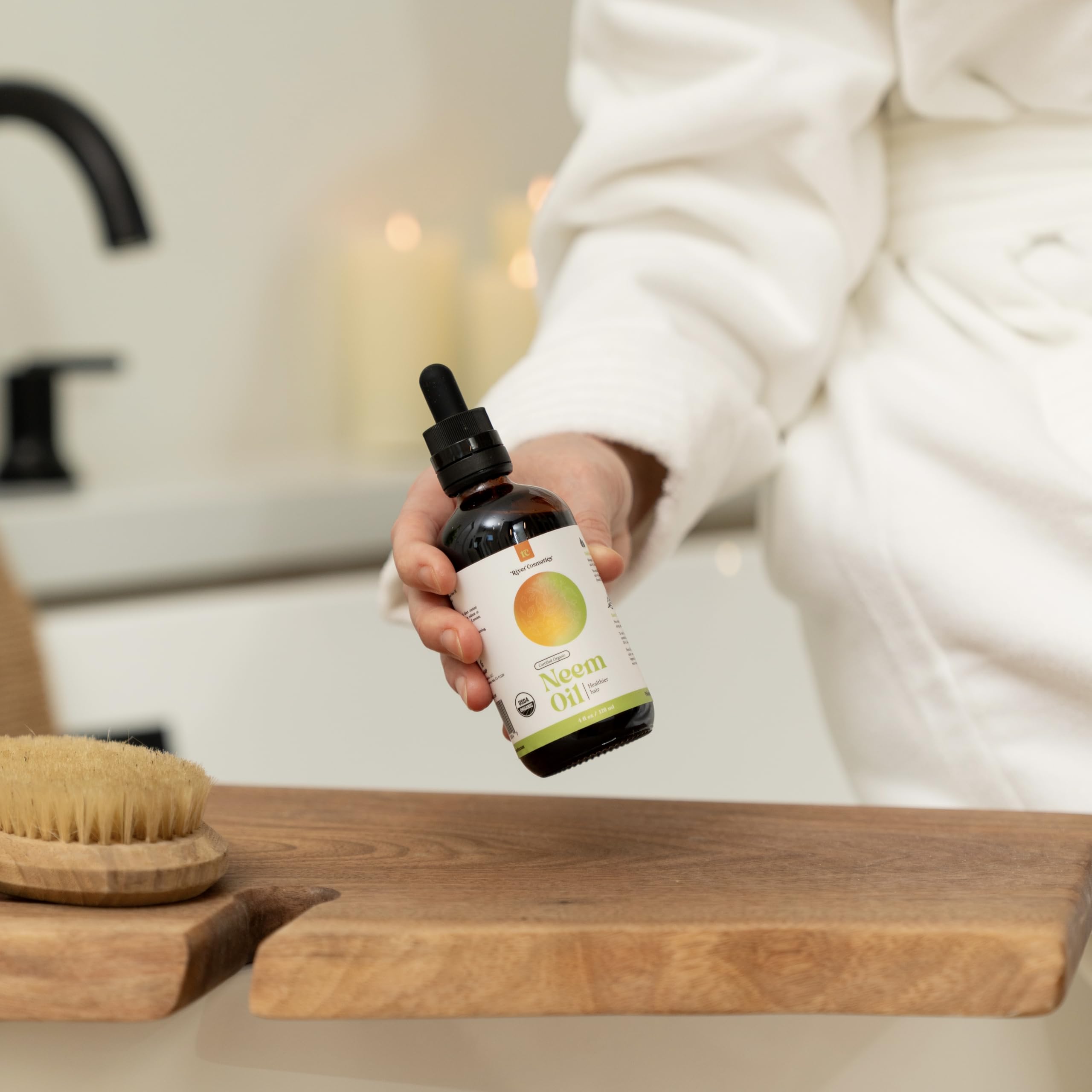 River Cosmetics Organic Neem Oil – Cold-Pressed, 4 oz, USDA Organic, Hexane-Free