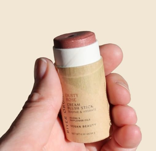 River Organics Blush Multi-Use Stick – Dusty Pink | Hydrating Cream-to-Powder, Plastic-Free