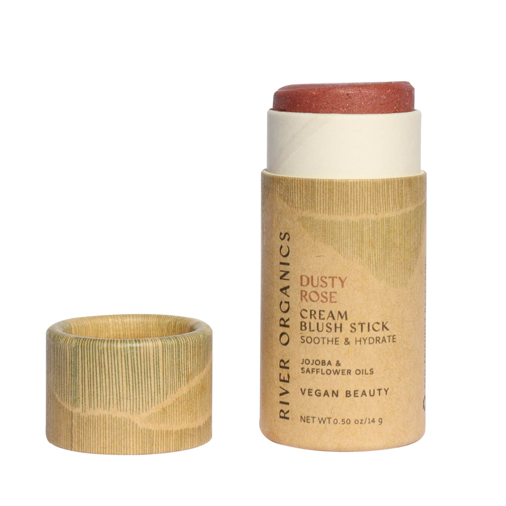 River Organics Blush Multi-Use Stick – Dusty Pink | Hydrating Cream-to-Powder, Plastic-Free