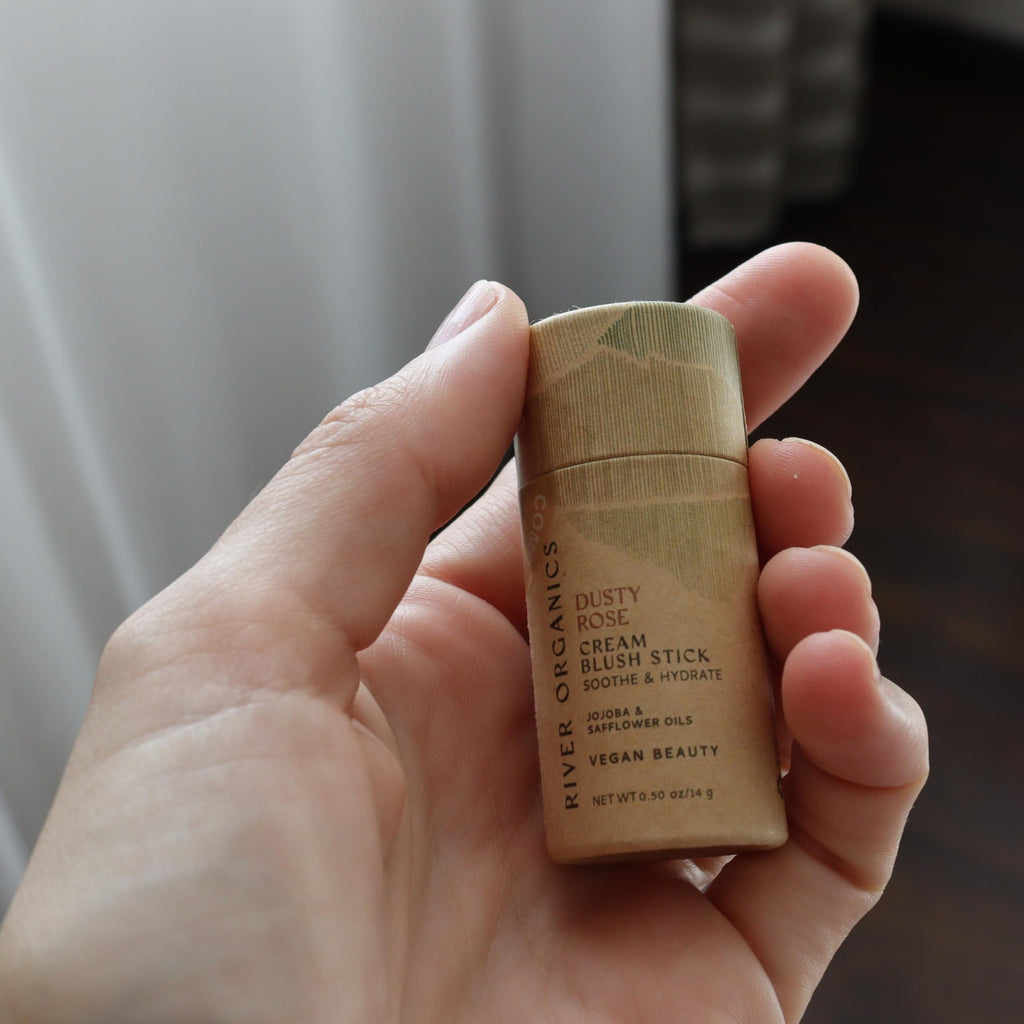 River Organics Blush Multi-Use Stick – Dusty Pink | Hydrating Cream-to-Powder, Plastic-Free