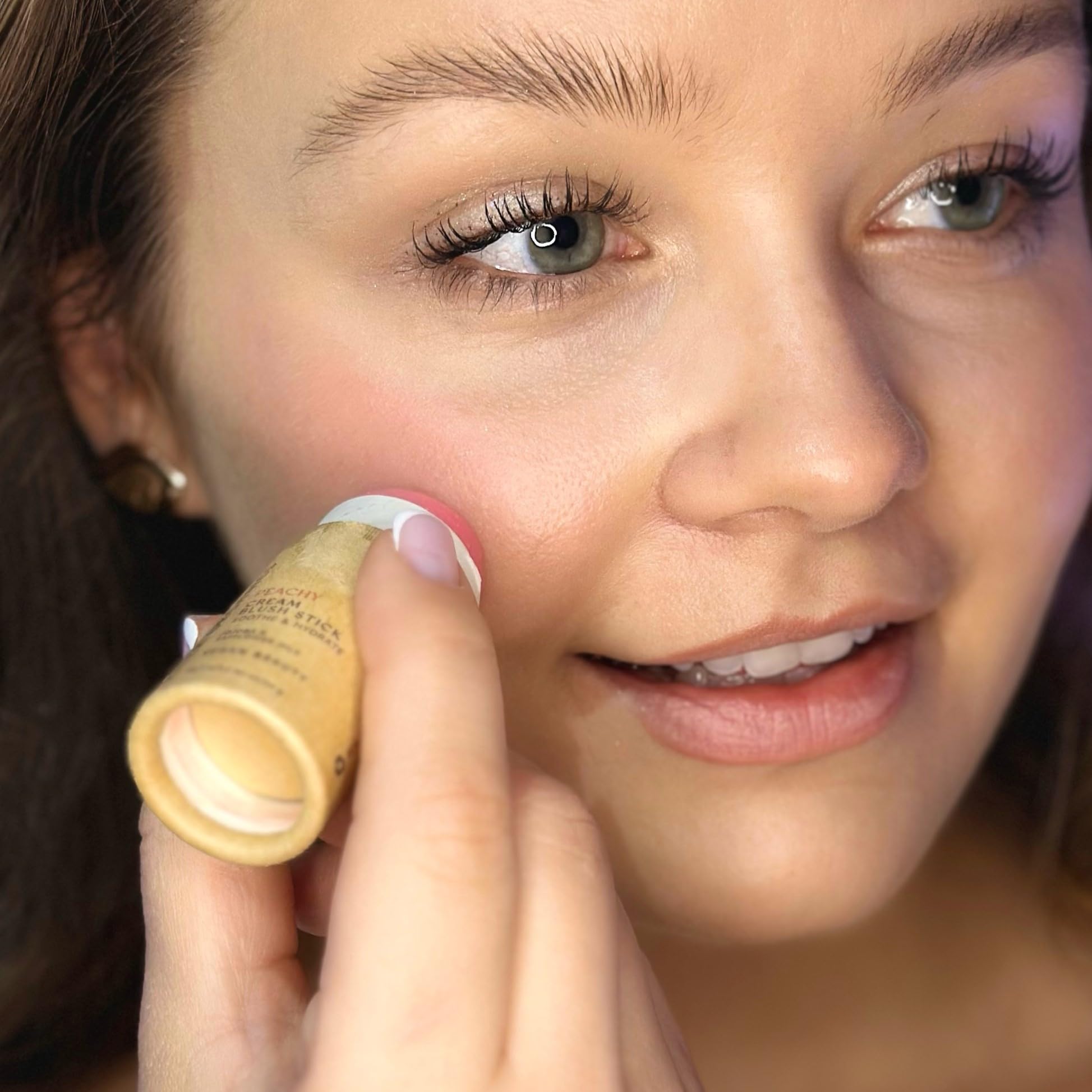 River Organics Vegan Blush Stick – Hydrating Multi-Use Peachy Cream Blush, 0.50 oz, Plastic-Free