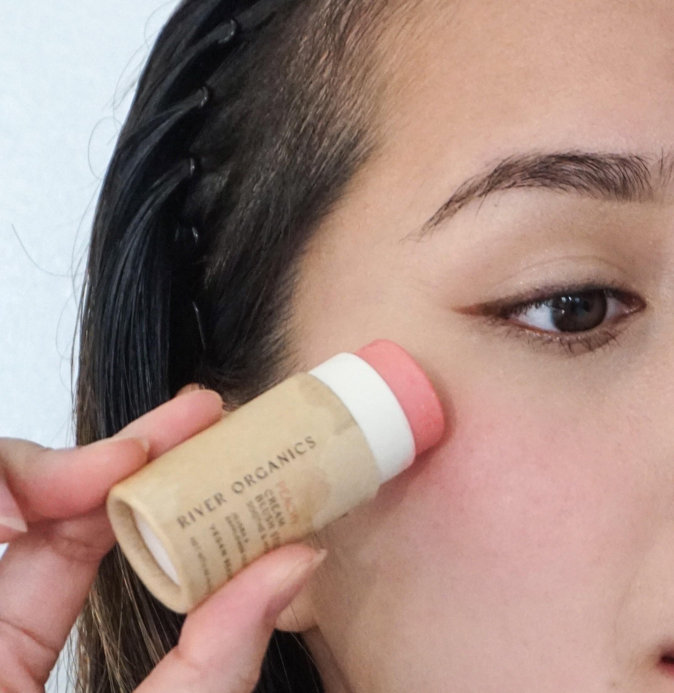 River Organics Vegan Blush Stick – Hydrating Multi-Use Peachy Cream Blush, 0.50 oz, Plastic-Free