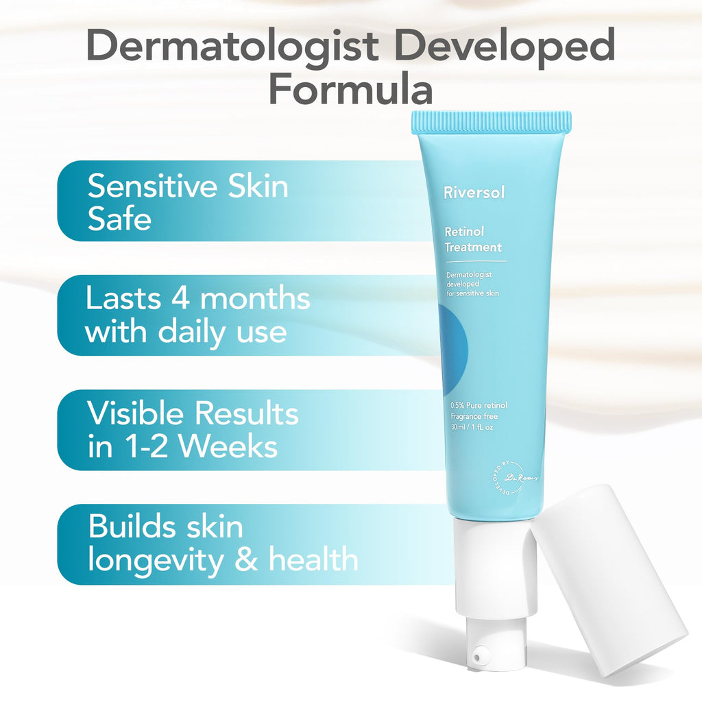 Riversol Retinol Night Cream — Gentle 0.5% Retinol for Face & Eye Area | Sensitive Skin