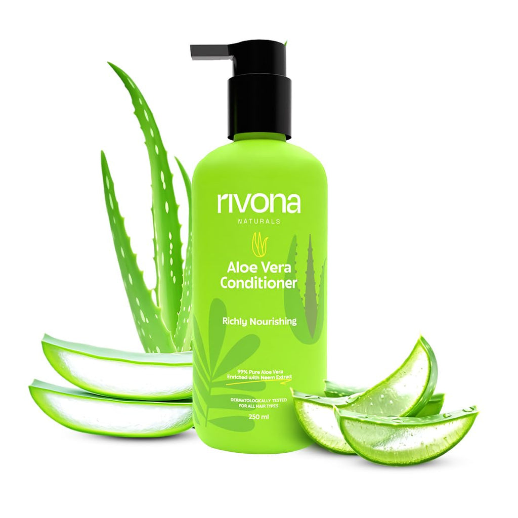 RIVONA NATURALS Aloe Vera Conditioner with Neem & Avocado Butter – Deep Hydration for Dry Hair