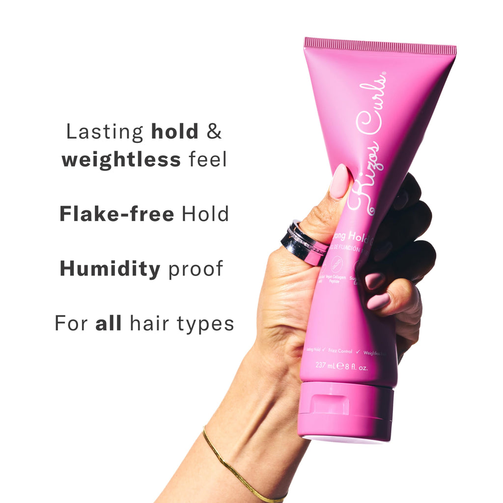 Rizos Curls Strong Hold Gel – Flake-Free, Long-Lasting Hold for Curly, Coily & Wavy Hair | 8oz