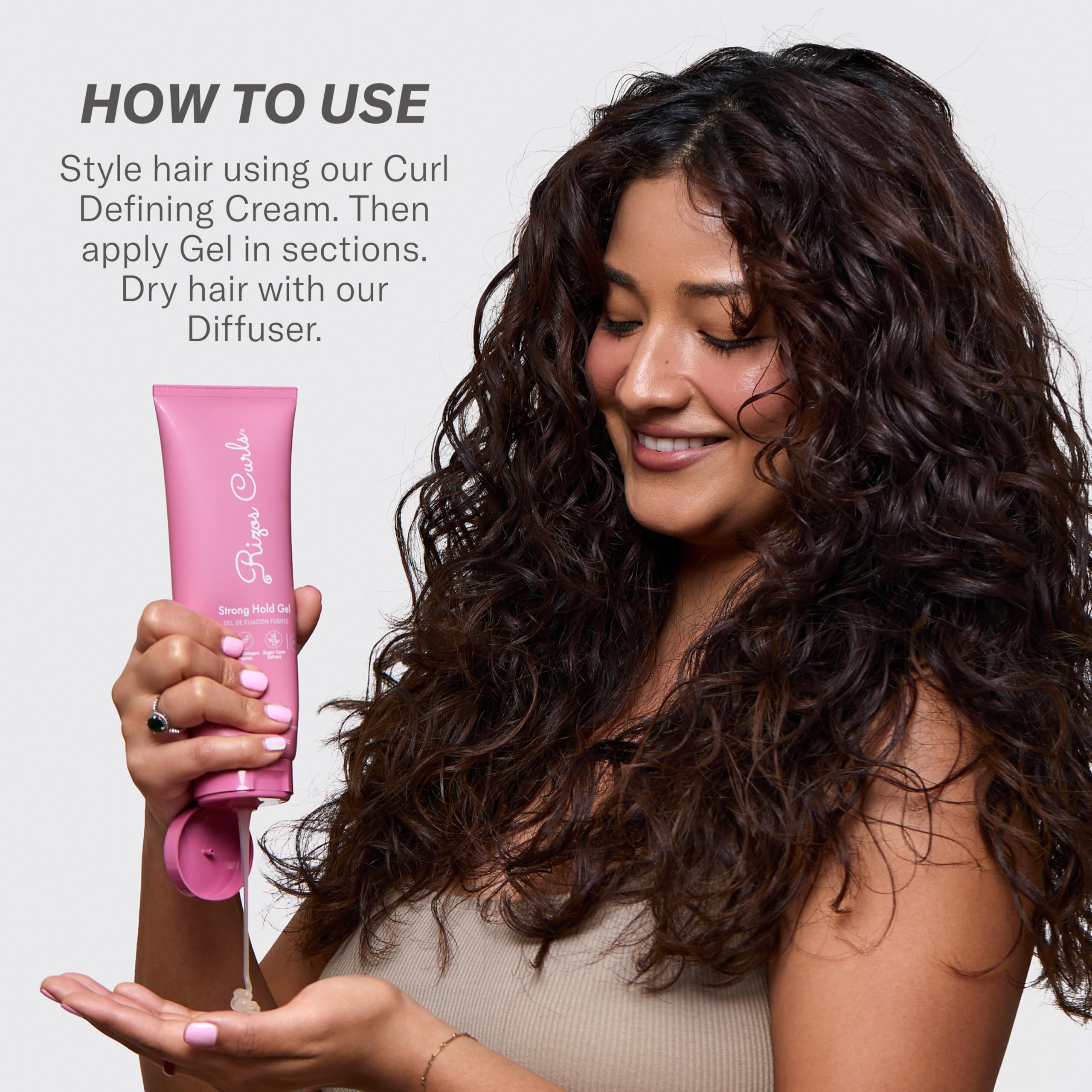 Rizos Curls Strong Hold Gel – Flake-Free, Long-Lasting Hold for Curly, Coily & Wavy Hair | 8oz