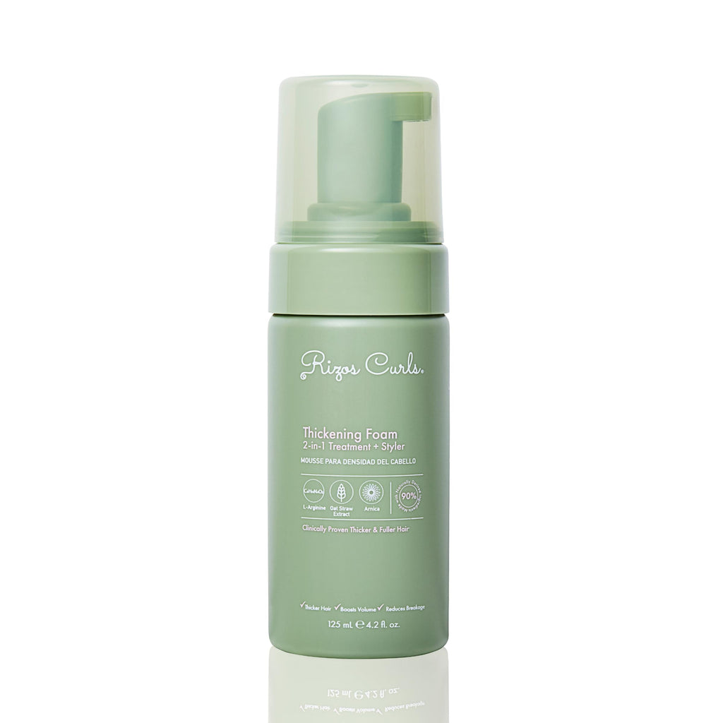 Rizos Curls Thickening Foam – 2-in-1 Treatment + Styler for Root Volume & Hair Thickness (4.2 oz)