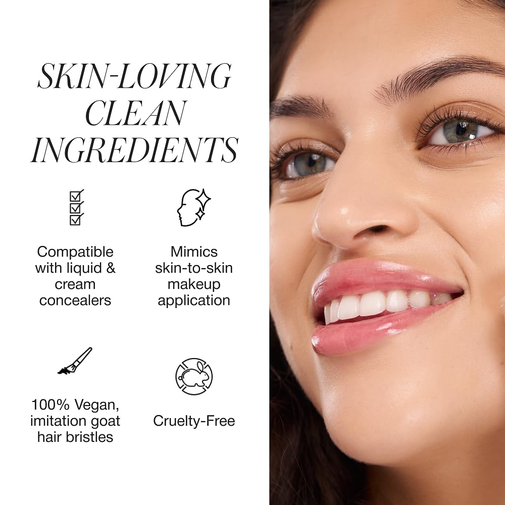 RMS Beauty Skin2Skin Vegan Makeup Brush – Flawless Blending for Foundation, Concealer & More