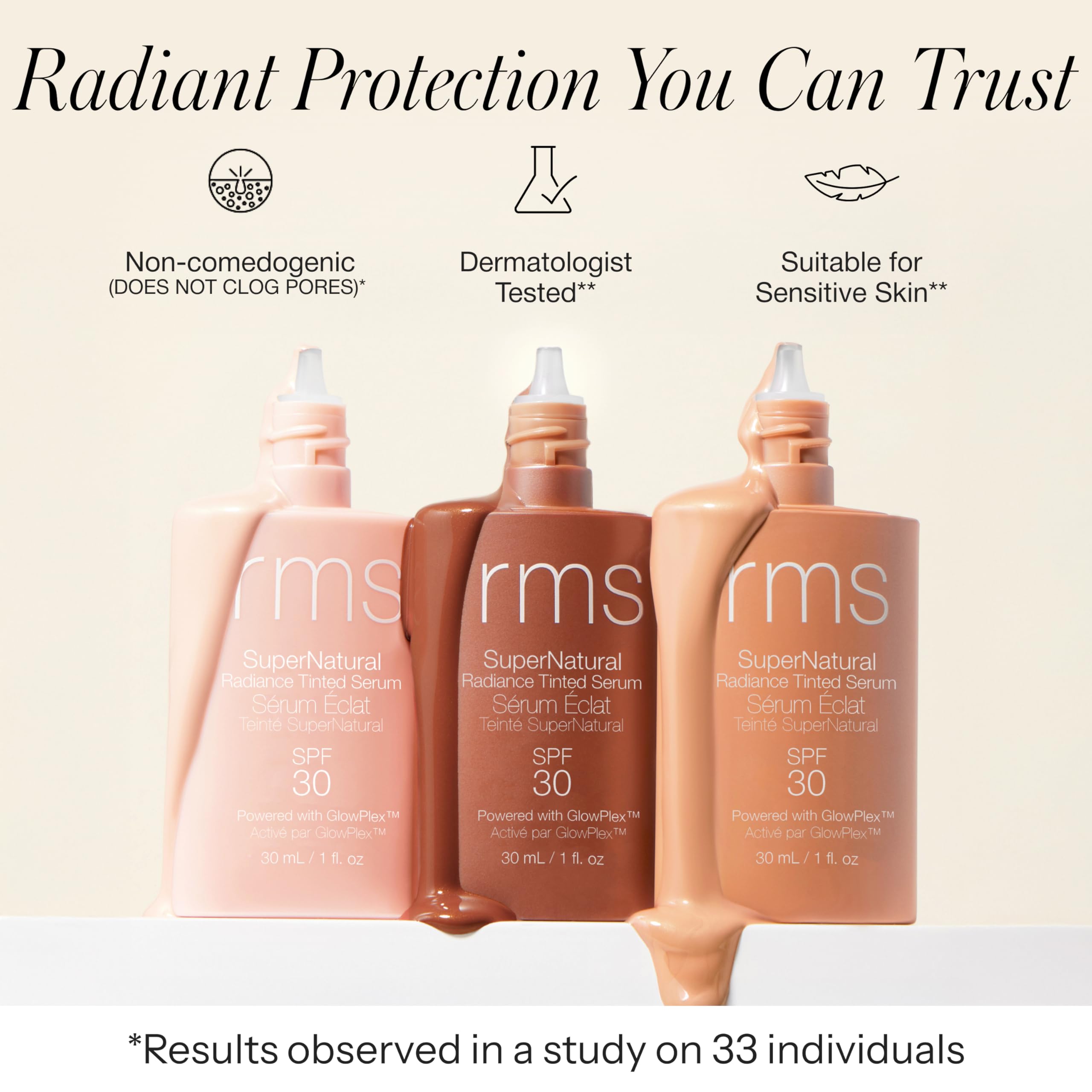 RMS Beauty Supernatural Radiance Serum SPF 30 – Lightweight Mineral Sunscreen with Glow